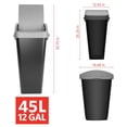 thumbnail image 3 of Glad Link & Sort 12 Gallon Plastic Waste and Recycling Bin with Lid, Black, 3 of 8