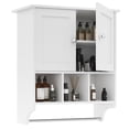 thumbnail image 5 of Vastcury 27.5" Bathroom Wall Cabinet, Over the Toilet Storage Medicine Cabinet with 2 Door Cupboard, Adjustable Shelf and Towels Bar, White, 5 of 6