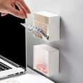 thumbnail image 3 of Cajas de almacenamiento de almohadillas de algodón montadas en la pared más baratas, organizador de baño a prueba de polvo para hisopos de algodón, caja adhesiva para joyería de maquillaje, 3 of 5