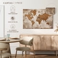 thumbnail image 4 of Elephant Stock Geographic World Map Iv Wall Art - Horizontal Canvas Wall Art - Living Room Wall Decor - Education Canvas - Brown And Orange Decor - 12" x 8", 4 of 4