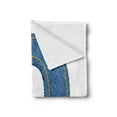 thumbnail image 2 of Letter D Soft Flannel Fleece Blanket, Retro Fashion Vibes Inspired Typography Design with Capital D Language Alphabet, Cozy Plush for Indoor and Outdoor Use, 50" x 70", Blue Yellow, by Ambesonne, 2 of 5