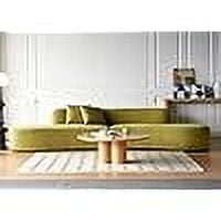 US Pride Furniture 132.3 inch Large Size Half Moon Design Curved 6-Seat Sofa with High-Density Foam Filled Olivegreen