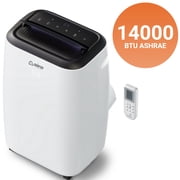14,000 BTU (10,000 BTU DOE) Portable Air Conditioner Cools 700 Sq. Ft. with Dehumidifier and LCD Remote in White