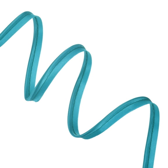 Uxcell Piping Cord Trim, 10 Yards Polyester 1/2 Inch Satin Piping Bias Tape with Welting Cord Lip Tape [Blue]