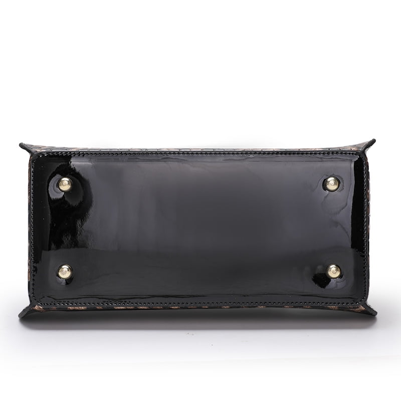 Genuine leather, leopard print, crocodile print handbag, large capacity tote bag, detachable shoulder strap, cross-body bag, purse