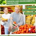 thumbnail image 5 of Premium Mesh Grocery Bags, Reusable Produce Bags, Long Handle Net Tote Bags, 100% Cotton String Bags, Fruit and Vegetable Bag 2 document White, 5 of 5