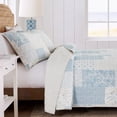 thumbnail image 6 of Coastal Living Sea Cottage Patchwork 3-Piece Quilt Set, Full/Queen, Blue & White, 100% Cotton Bedding, 6 of 13