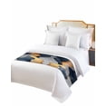 thumbnail image 2 of Xipuska Gold Blue Gray Marble Bed Runners for Twin Size Bed, Decorative Bed Throws for Foot of Bed, Modern Abstract Aesthetic Art Bed Runner Sofa Throw Bedding Scarf Protector Slipcover for Bedroom, 2 of 6
