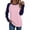 Pink-17, variant on DISKEBUISS Women's Long Sleeve Raglan T-Shirts Crew Neck Color Block Tops for Fall Casual Loose Blouse