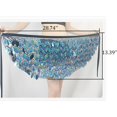 thumbnail image 2 of LNZGNM Mardi Gras Women's Sparkly Skirt Stretchy Shiny Multi-Colour Glitter Skirts Carnival Sexy Wrap Bodycon Lightweight Costume for Clubwear, Blue, One Size, 2 of 3