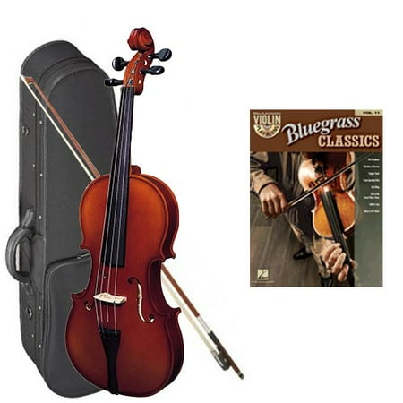 American Classics Violin Strunal 220 Student Violin Bluegrass Classics Play Along Pack - 1/2 Size European Violin w/Case & Play Along Book ()
