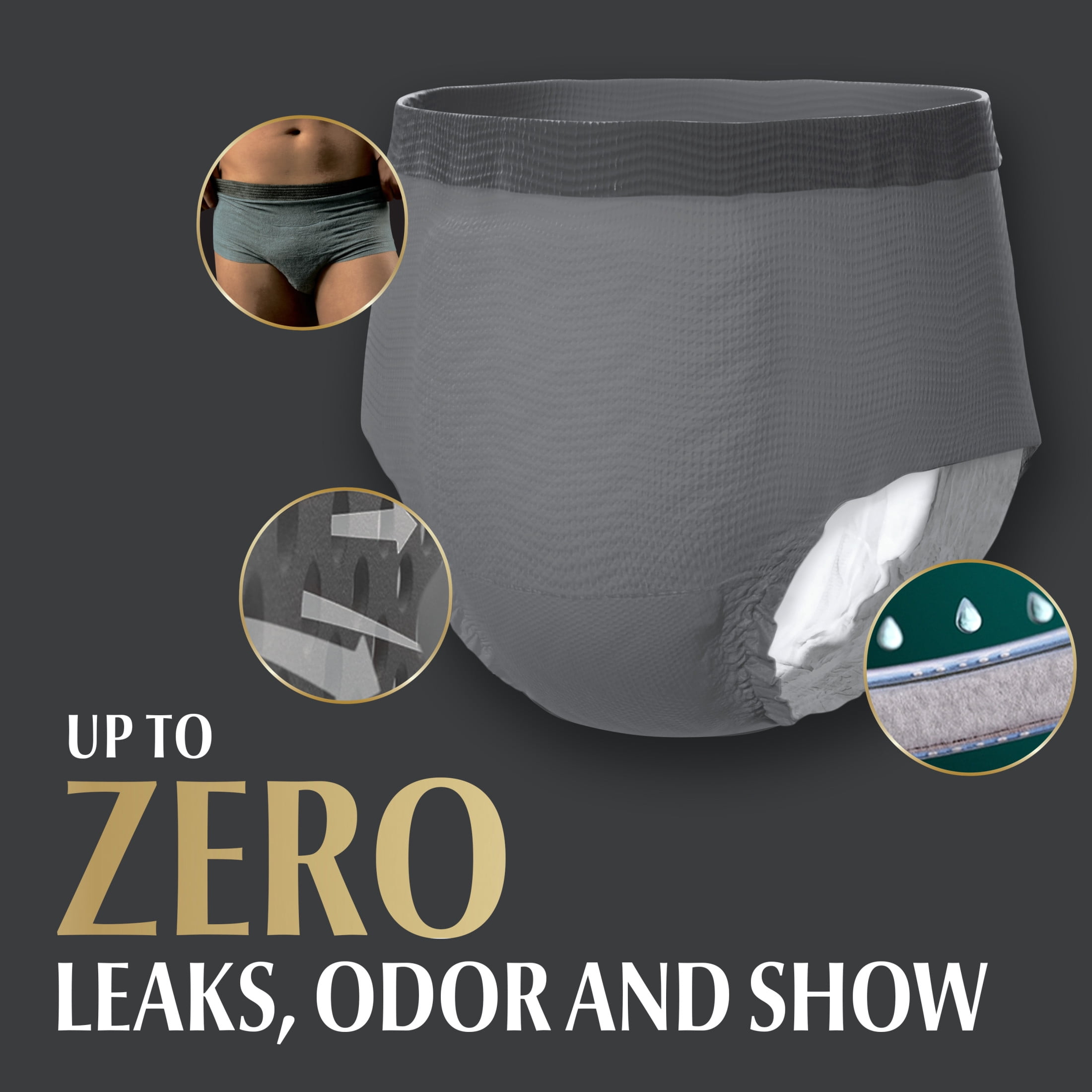 (2 pack) Depend Real Fit Incontinence Underwear for Men, Adult Diapers, L/XL, Grey, 52 Count