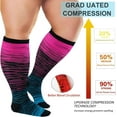 thumbnail image 3 of 3 Pairs Plus Size Compression Socks for Women and Men Wide Calf 20-30mmhg Extra Large Knee High Support for Circulation, 3 of 5