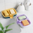 thumbnail image 2 of Drain Double Soaps Box Dismountable Anti-slip Storage Box for Sink Accessories, 2 of 5