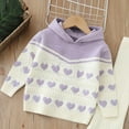thumbnail image 6 of LckLvx Girl Boy Knit Sweater Hooded Long Sleeve Cable Pullover Trendy Cute Heart Winter Sweaters Tops, 6 of 9