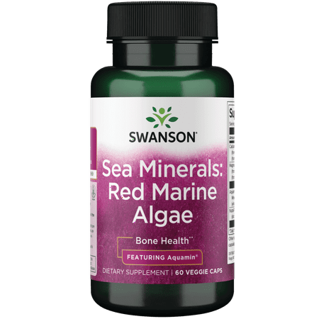 Swanson Aquamin Sea Minerals: Red Mineral Algae 60 Veggie Capsules