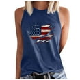 thumbnail image 2 of Wycnly Womens 4th of July Tank Tops Independence Day Patriotic Loose Comfy Racerback Shirts Vest Summer Fashion USA Flag Print Crewneck Sleeveless Blouse Navy xl, 2 of 5