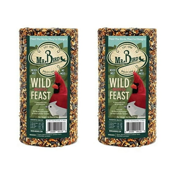 Mr. Bird Wild Bird Feast Cylinder MVR1 28 oz | Wild Bird Food for Outdoor Birds | Backyard Birdfeeding