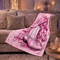 thumbnail image 6 of Pink Western Cowgirl Glam Country, Playful Rustic Scene, Warm Flannel Blanket for Living Room and Bedroom, Celestial Art Lovers Valentine's Day Gift, Rustic Home Decor, 6 of 9