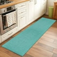 thumbnail image 3 of Vintage Teal Green Large Area Rugs for Bedroom Living Room, Soft Non Slip Carpet Bedside Rug, Farmhouse Retro Solid Color Linen Texture Rectangular Floor Cover Kitchen Accent Rug 2'x6' for Office, 3 of 9