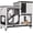 39.3''L Black&White, variant on Aivituvin Rabbit Cage Indoor Outdoor Bunny Hutch on Wheels, 2 Story Wood Guinea Pig Cages with 2 Deeper Pull Out Trays