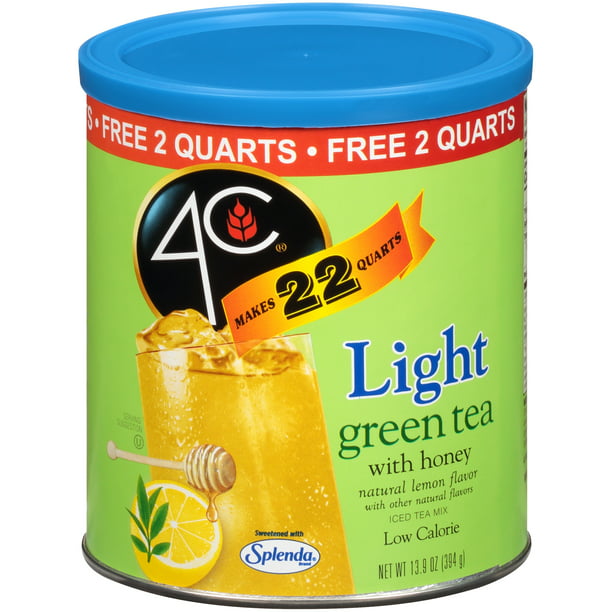 4caƒa A A Light Green Tea Antioxidant Iced Tea Mix 13 9 Oz Canister Walmart Com Walmart Com