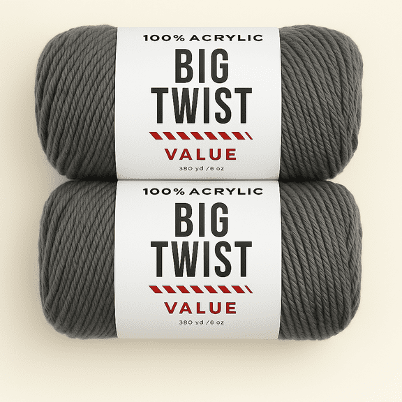 Big Twist Value Yarn Bundle- 2 Pack Titanium Grey