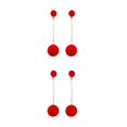 thumbnail image 1 of sweethay Pendientes de bola redonda para mujer y niña, aretes colgantes de aleación con aro para la oreja, joyería de moda con personalidad rojo 2piezas sweethay CBP043138, 1 of 5