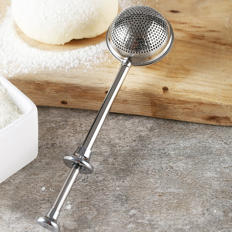 Flour Duster For Baking, With , One-handed Operation, Stainless Steel Pick  Up