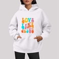 thumbnail image 2 of WILLBEST Sudadera Larga para Mujer Moda Femenina para Otoño E Invierno, Estilo Casual, Tallas Grandes, con Estampado de Letras y Cordón Ajustable XX-Grande, 2 of 6