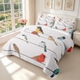 thumbnail image 3 of Erosebridal Coastal Bird Animals Twin Quilt Set,Rustic Branch Twin Coverlet Set,White Gray,2-Piece,1 Bedspread and 1 Pillowcase, 3 of 7