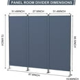 thumbnail image 4 of Jaxpety 6 ft Tall Room Divider 3 Panel Folding Privacy Screen Wall Partition for Home Office, Gray, 4 of 12