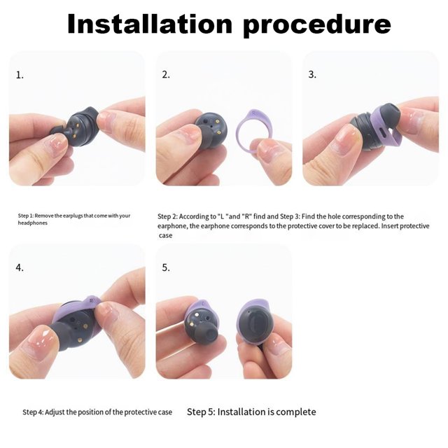 Juego de 5 pares de puntas de ala de silicona suave de 5 colores para Galaxy Buds FE 2023