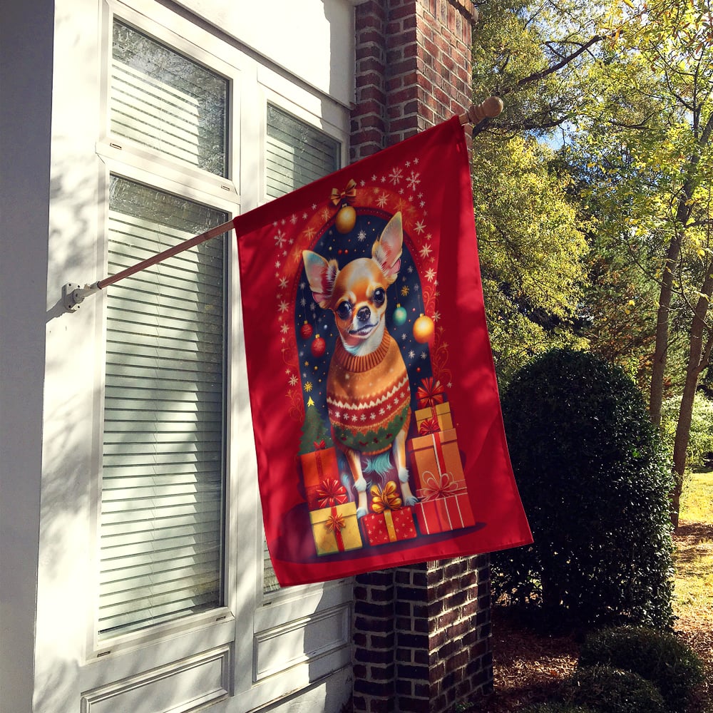 Chihuahua Holiday Christmas House Flag 28 in x 40 in