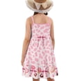 thumbnail image 2 of Uourmeti Purple Bow Print Girls Sleeveless Dresses Butterfly Swing Tank Shift Dress for Summer Spring 3-14T Kids Beach Sundress Midi Tiered Dresses, 2 of 6