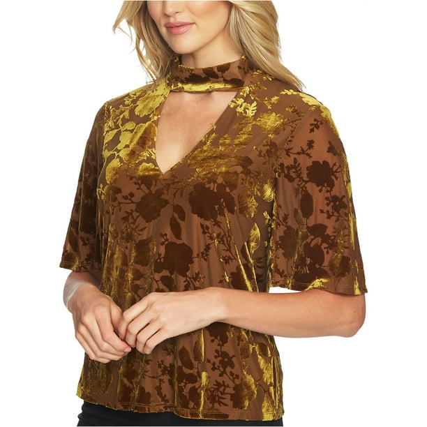 1.STATE Blusa de punto de terciopelo para mujer, amarillo, extra pequeño