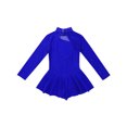 thumbnail image 4 of Jizyo Kids Girls Ice Skating Mesh Skirt Figure Skating Tutu Dress Roller Skating Stage Performance Royal Blue 12, 4 of 7