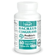 Supersmart - Bacillus Coagulans Probiotic 4 Billion CFU per Day (Lactobacillus Sporogenes) - Healthy Gut Flora - Digestive Health | Non-GMO & Gluten Free - 60 Delayed Released Capsules