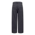 thumbnail image 7 of 26" Inseam High Rise Straight Leg Jeans for Women Stretchy Baggy Comfy Work Pants Business Casual Dressy Denim Trousers Pants Dark Gray S, 7 of 7