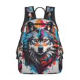 thumbnail image 1 of Fotbe Tie-Dye Wolf Head Mochila Ligera para Hombres y Mujeres - Duradera y Resistente al Agua, Ideal para Escuela, Trabajo, Viajes y Uso Diario, 1 of 7