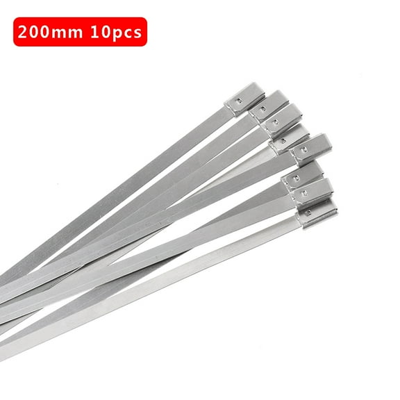 10 PCS Stainless Steel Cable Tie Heavy Duty Self-locking Cable Ties for Exhaust Wrapping, Fence, Outdoor, Canopy