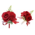 thumbnail image 1 of Boutonnière de Poignet Fait Main Rouge, 1 of 5