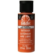 FolkArt Outdoor Acrylic Paint in Assorted Colors (2 Ounce), 1615 Pure Orange 2 Fl Oz (Pack of 1)