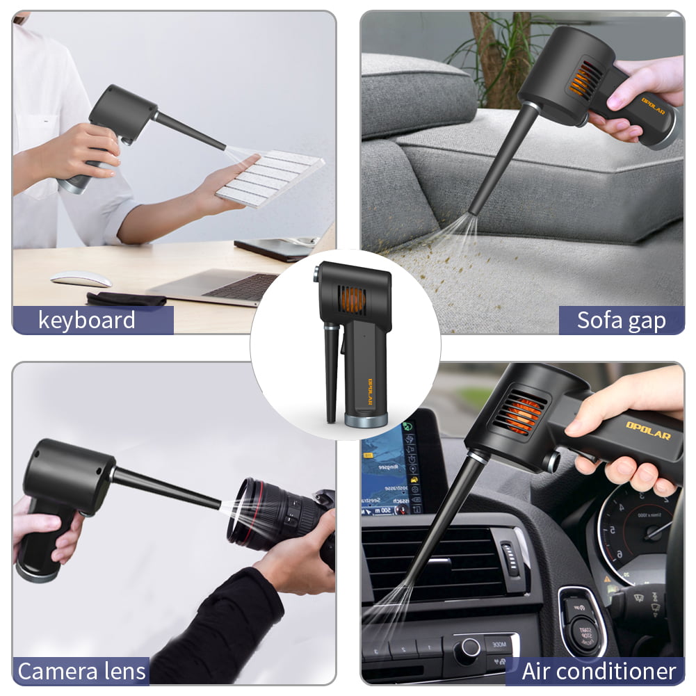 Compressed Air Duster 33000 RPM Electric Air Can for Computer Keyboard Electronics Cleaning Reusable Dust Destroyer New Generation Canned Air 6000mAh Rechargeable Battery