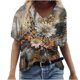 thumbnail image 1 of Camisetas de Cuello en V para las Mujeres Más Talla Impresa de Verano, Suelta Casual Camiseta de Manga Corta para Todas las Estaciones, 1 of 4