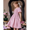 thumbnail image 3 of Arshiner Girls Summer Dress Tween Casual Smocked Swing Flowy Ruffle Midi Dresses with Pockets, 3 of 6