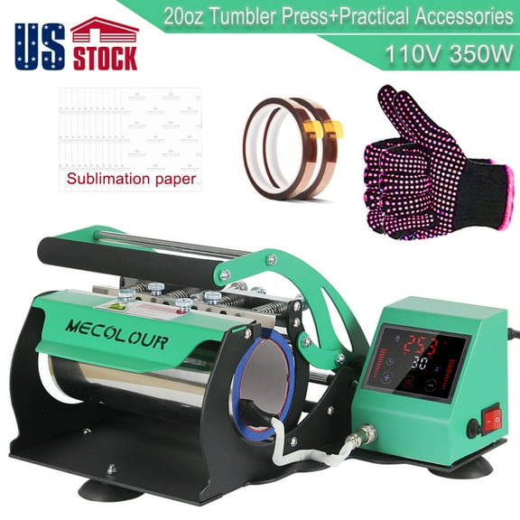 Tumbler Mug Heat Press Machine 11oz/15oz/20oz Heat Transfer Machine for Cup Bottle Skinny Tumbler Glass Cans DIY Sublimation 110V 350W MECOLOUR