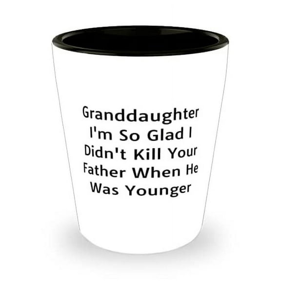 Granddaughter I'm So Glad I Didn't Kill Your Father When Granddaughter Shot Glass, Beautiful Granddaughter, Ceramic Cup For Grandchild
