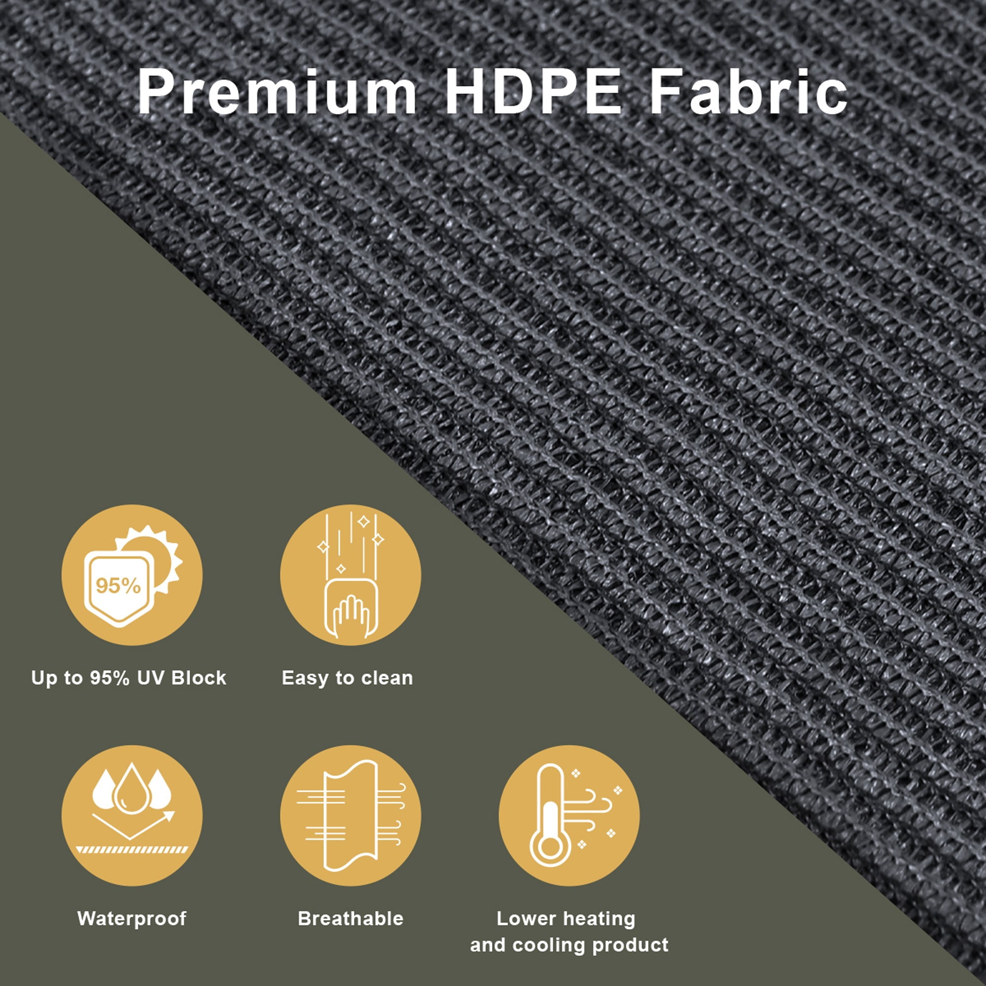 Lumi Home Furnishings 96-inch x 96-inch UV Blocking Fade Resistant Fabric Exterior Roller Shade_Gray