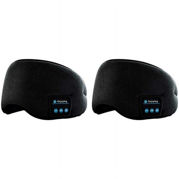 2X Auriculares para Dormir Máscara de Ojos con Bluetooth, Auriculares Inalámbricos con Bluetooth 5.0 Auriculares para Dormir para Viajes de Música Máscara para Dormir